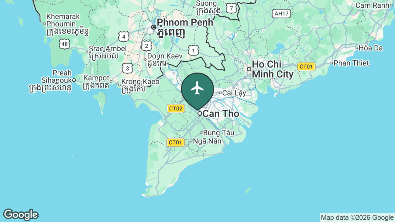 Map showing the location of Can Tho (VCA) in Vietnam