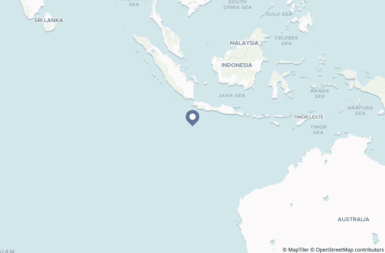 Locator map showing the position of Australia’s Indian Ocean Territories in the eastern Indian Ocean, south of Indonesia