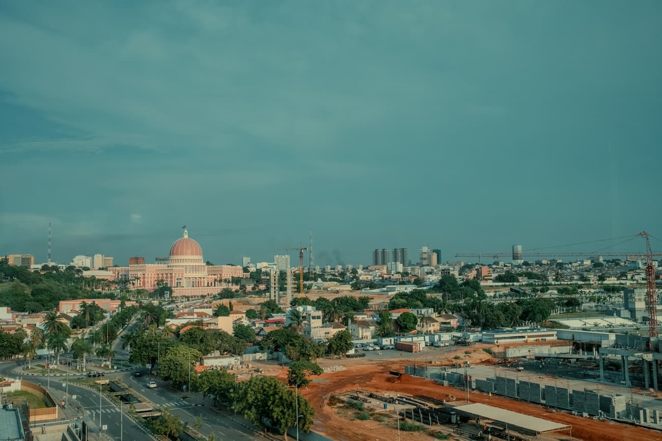 View over the bay and high-rise skyline of Luanda, the capital of Angola