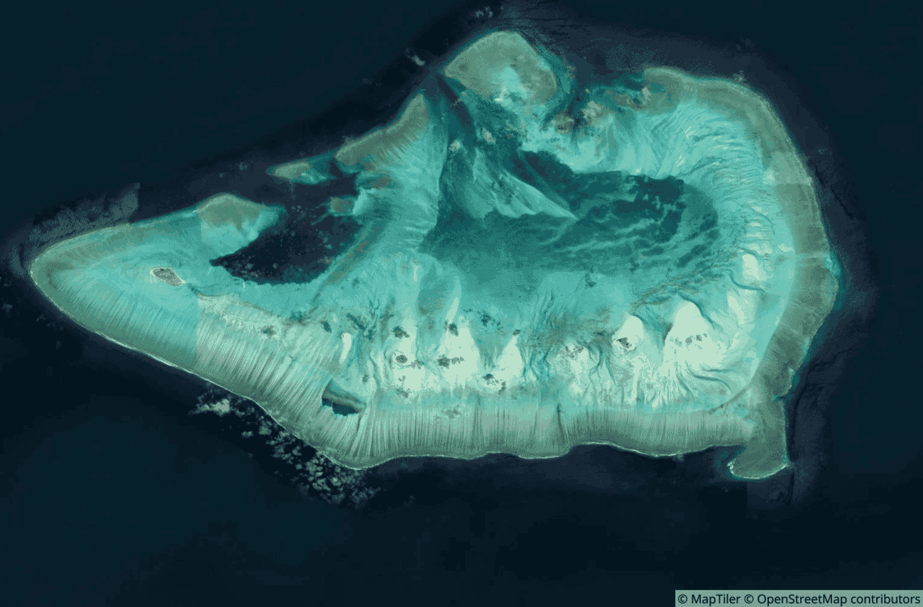 Satellite view of Ashmore Reef, Ashmore and Cartier Islands