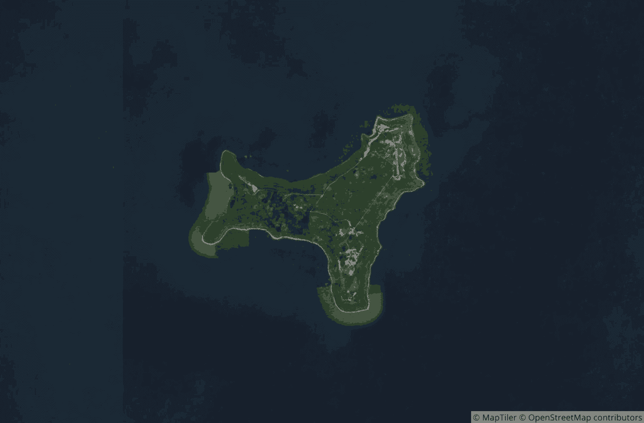 Satellite view of Christmas Island in the Indian Ocean