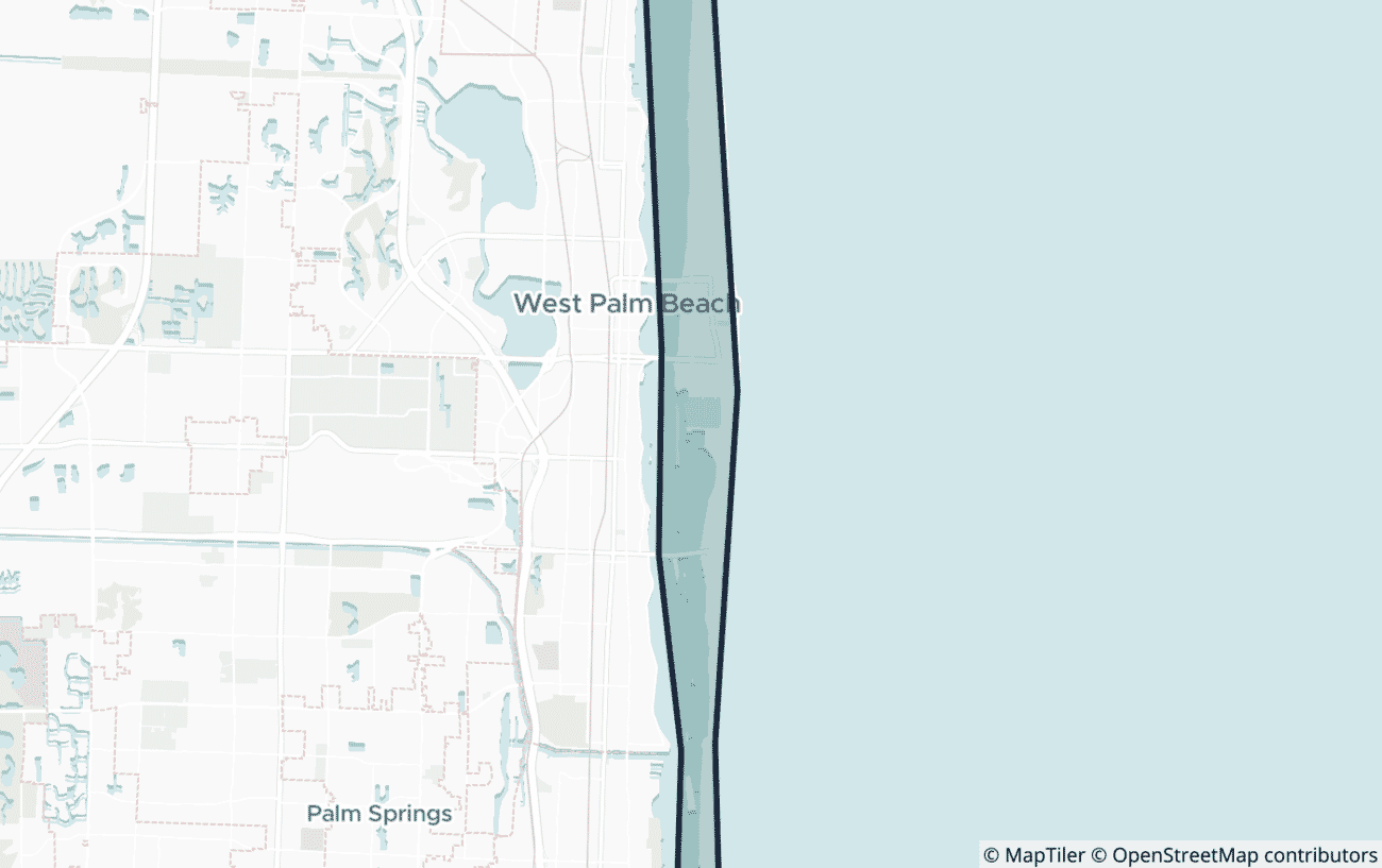Map showing the location of ZIP code 33480