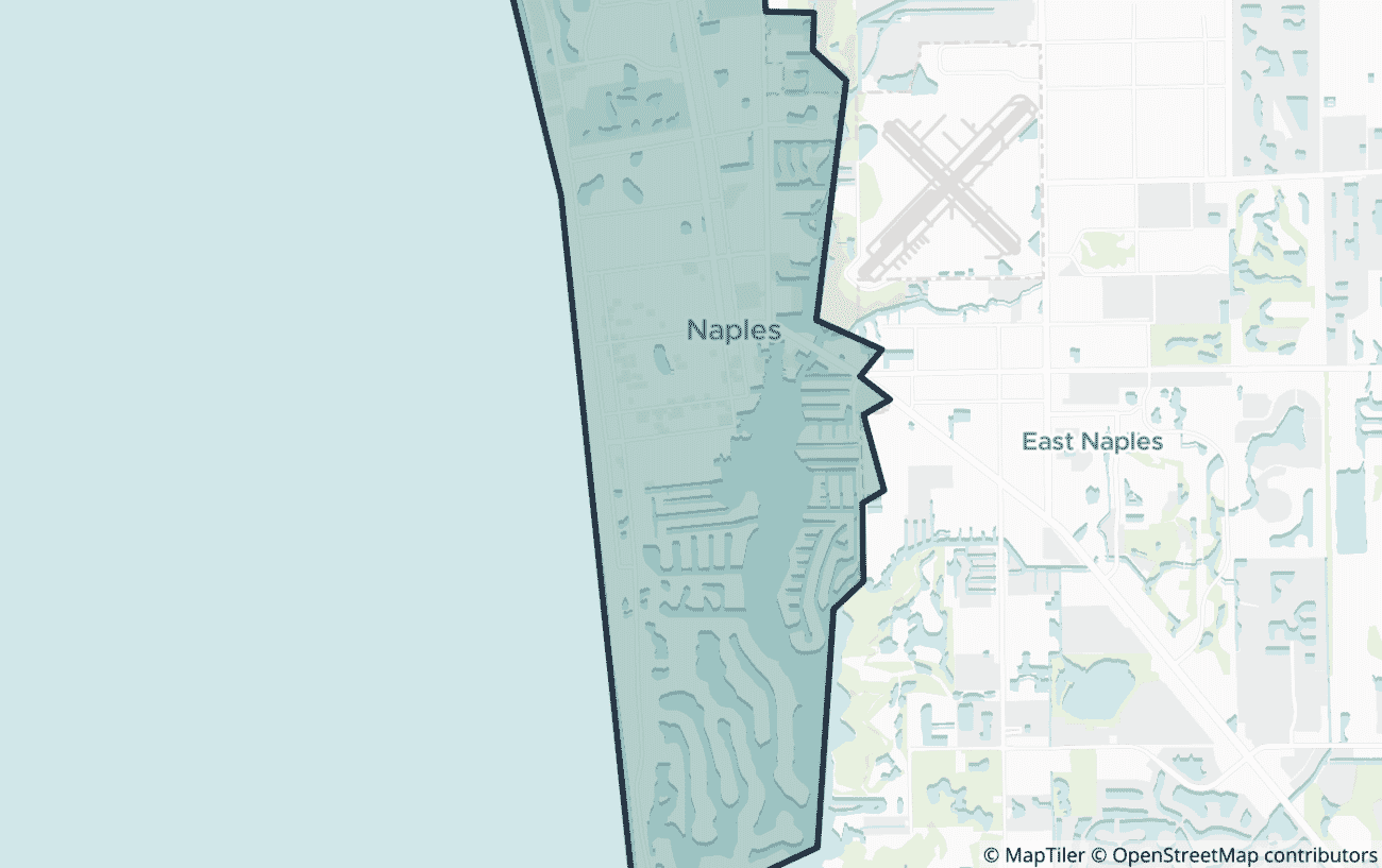 Map showing the location of ZIP code 34102