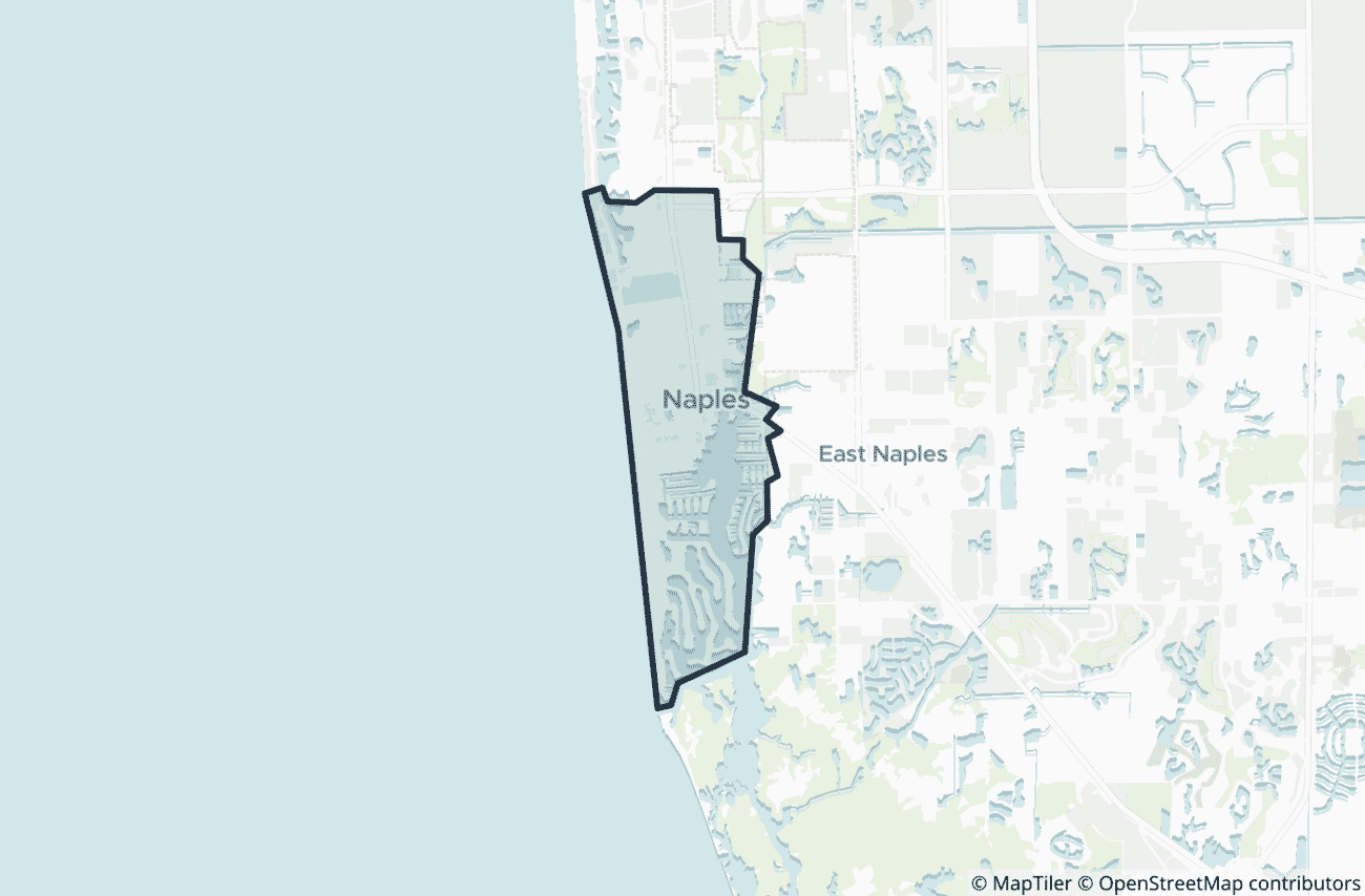 Map showing the location of ZIP code 34102
