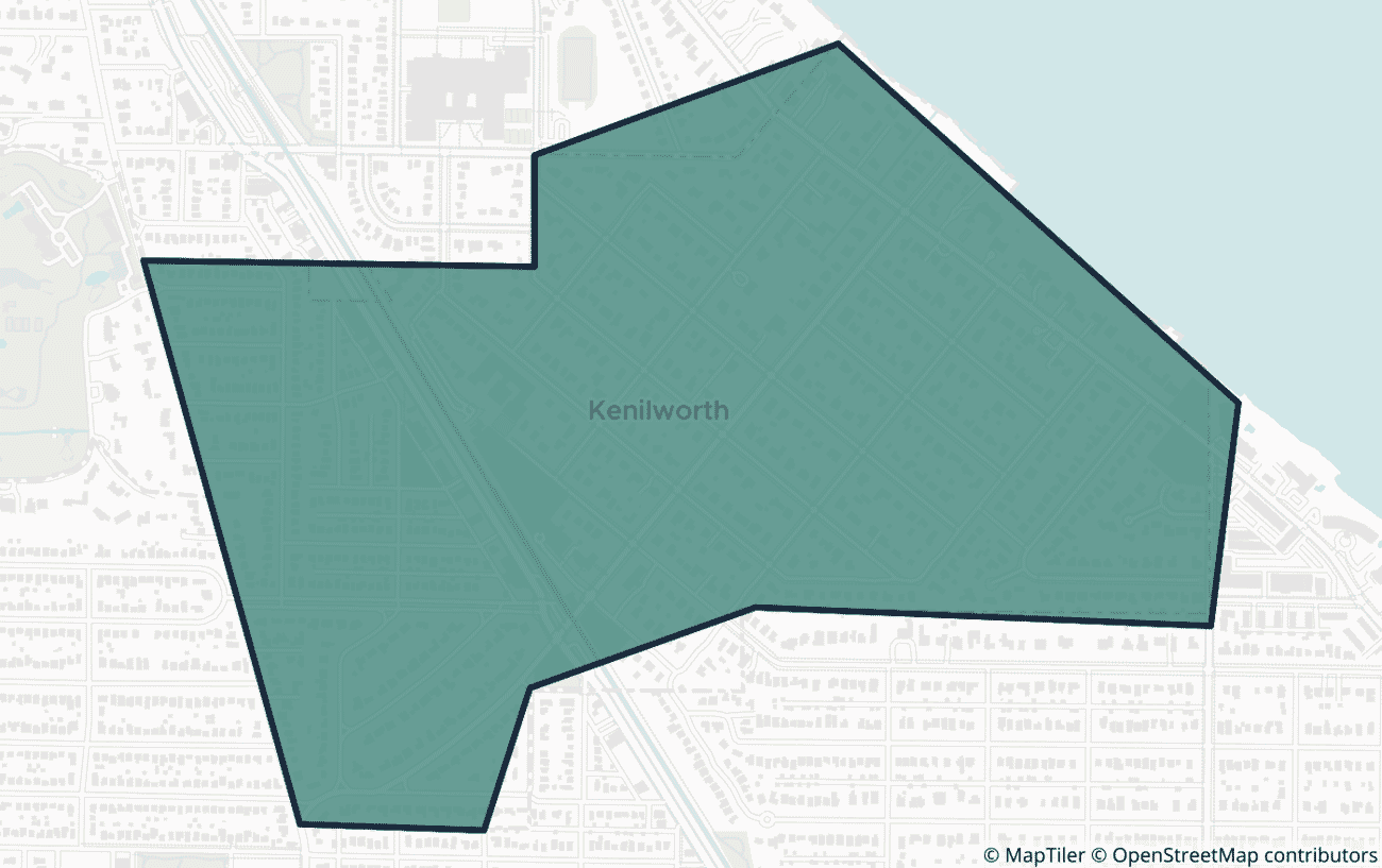 Map showing the location of ZIP code 60043