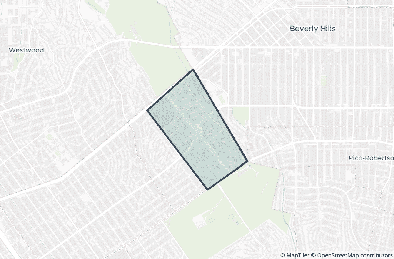 Map showing the location of ZIP code 90067
