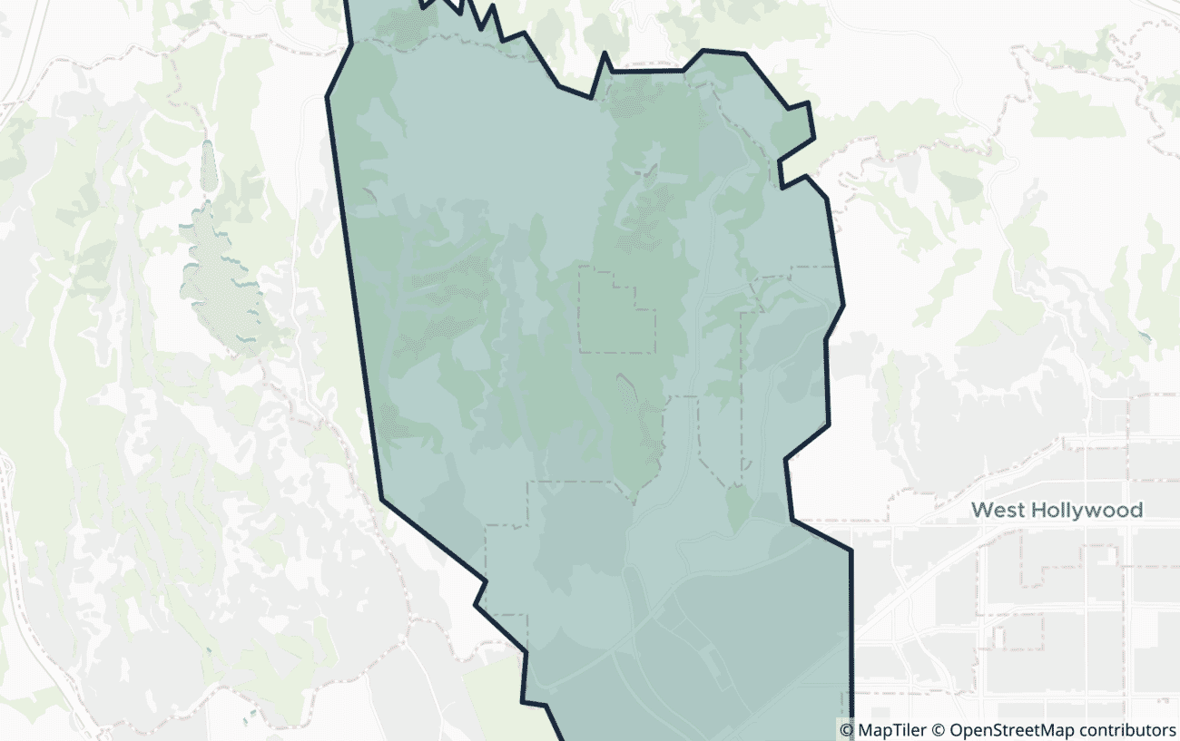 Map showing the location of ZIP code 90210