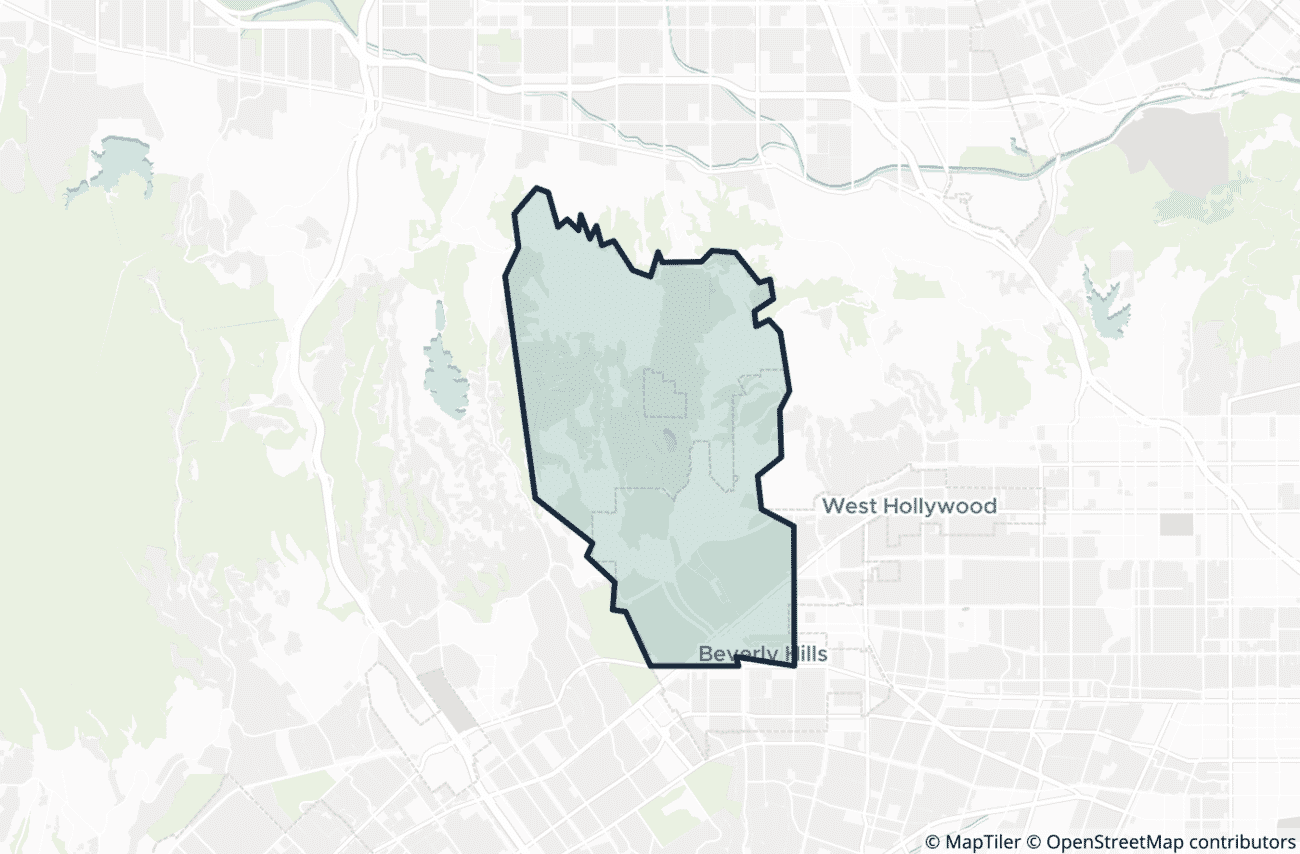 Map showing the location of ZIP code 90210