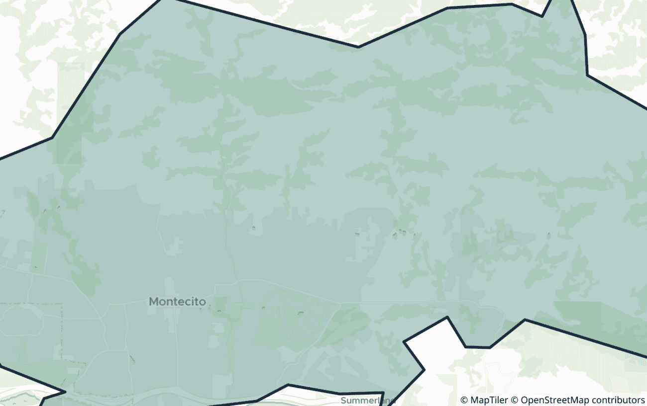 Map showing the location of ZIP code 93108