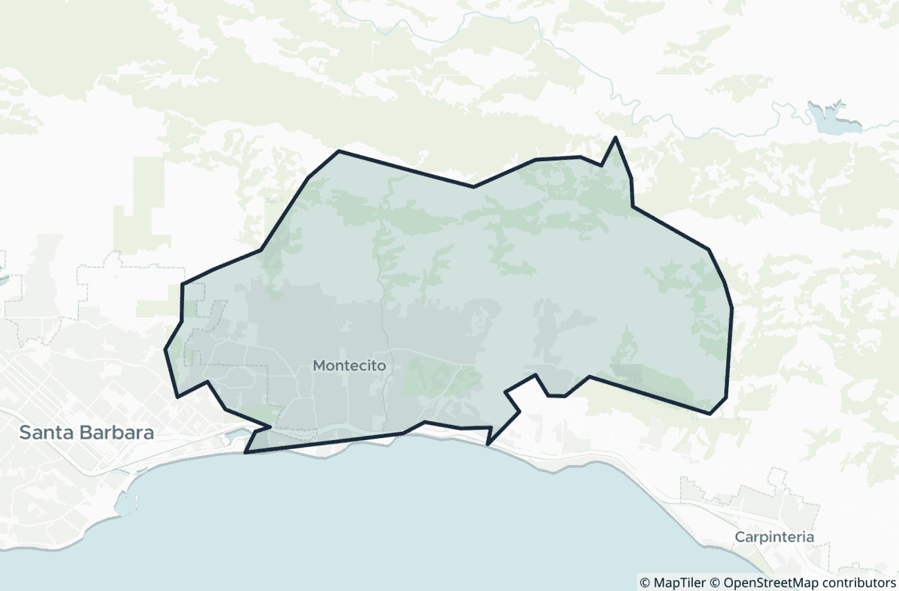 Map showing the location of ZIP code 93108