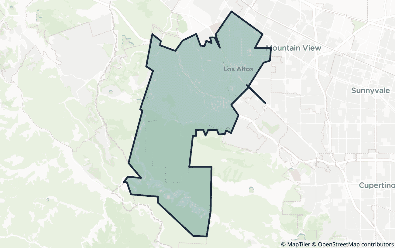 Map showing the location of ZIP code 94022
