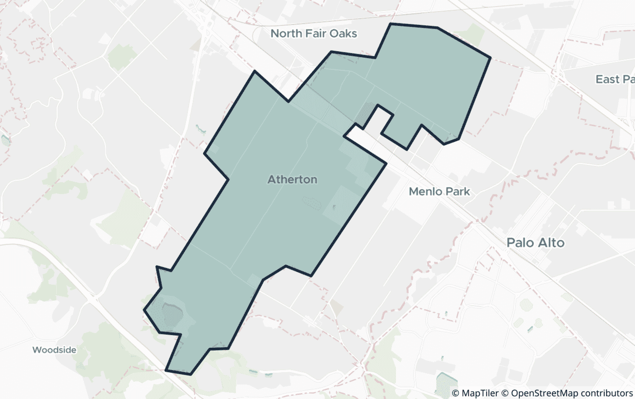 Map showing the location of ZIP code 94027