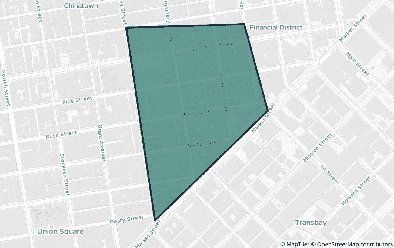 Map showing the location of ZIP code 94104