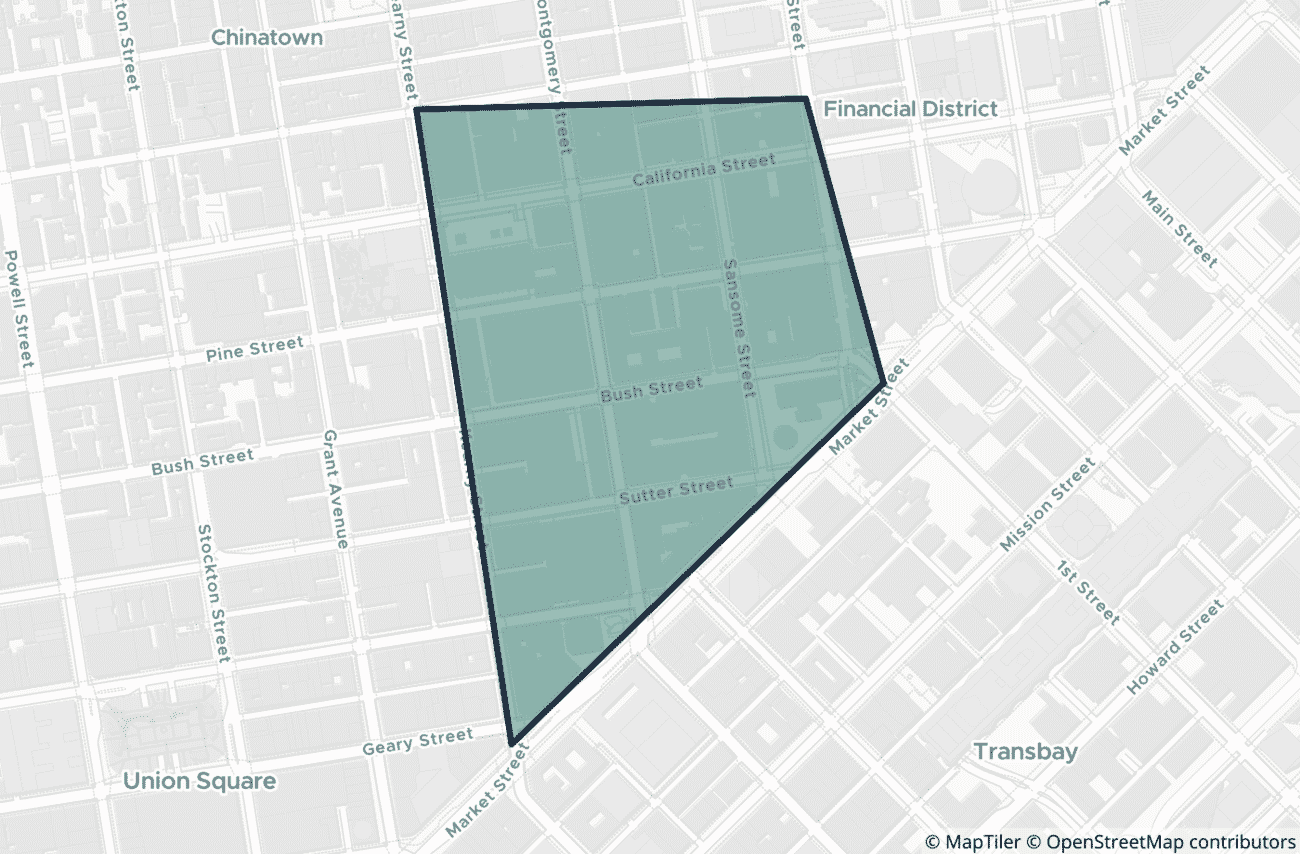 Map showing the location of ZIP code 94104