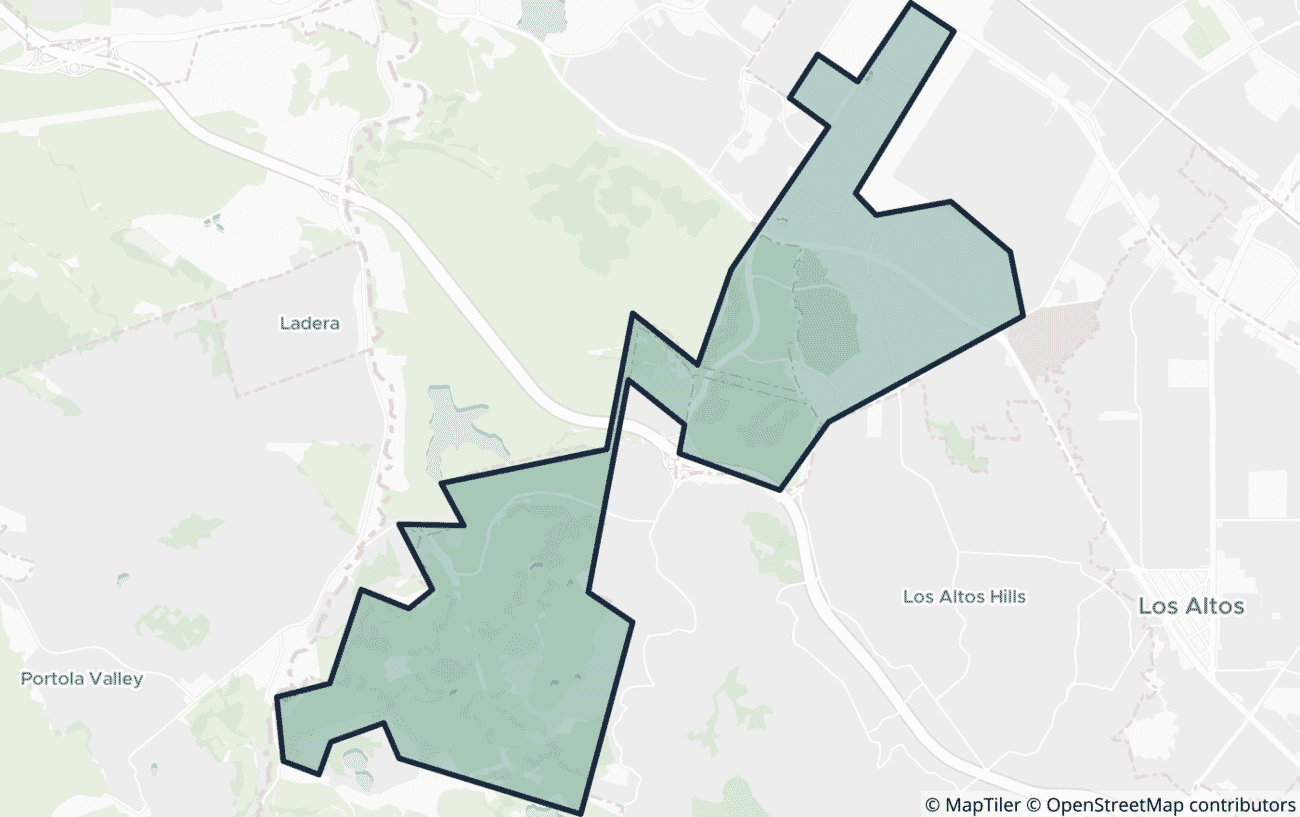 Map showing the location of ZIP code 94304