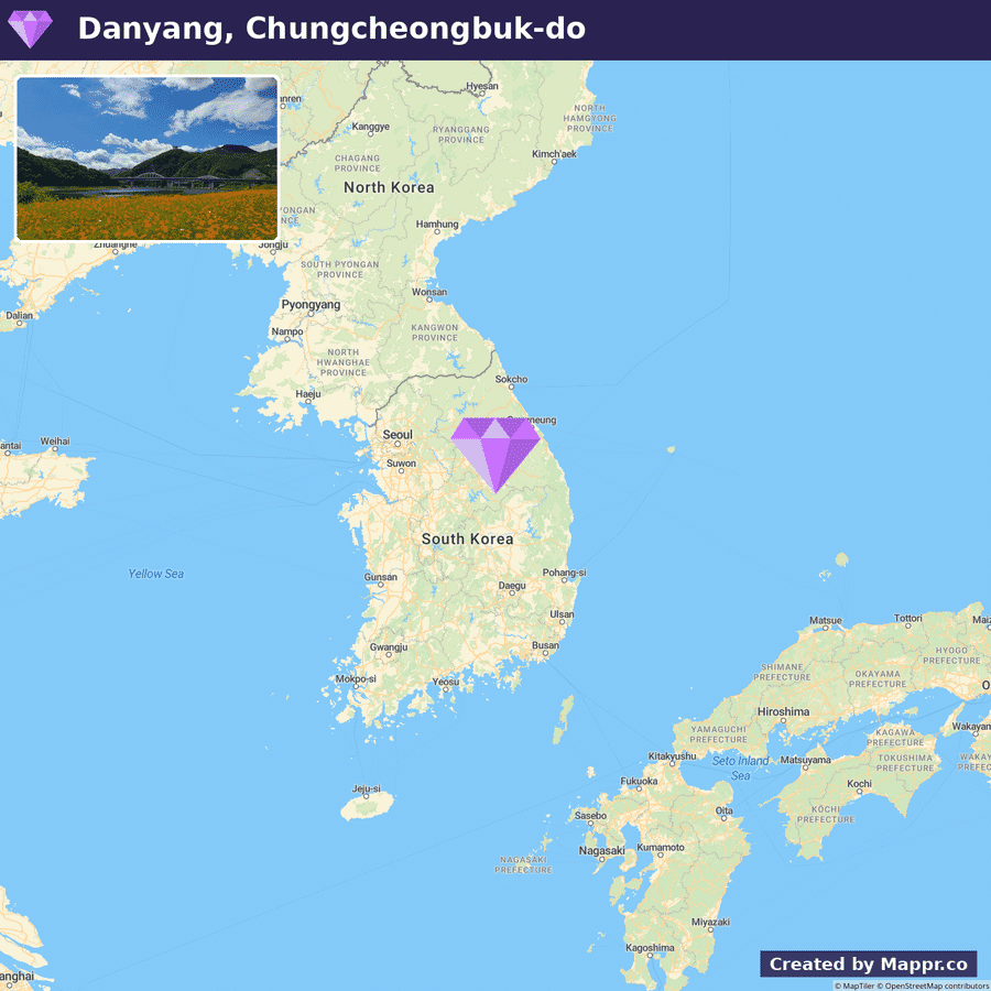 Where Danyang sits in Chungcheongbuk-do