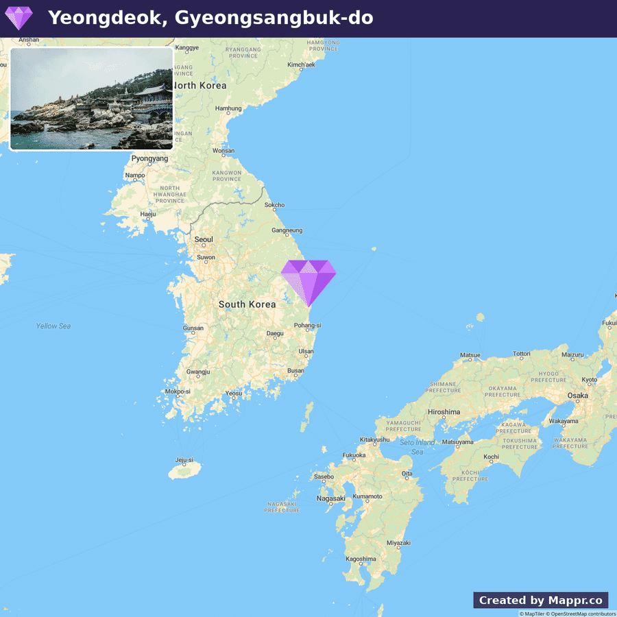 Where Yeongdeok sits in Gyeongsangbuk-do
