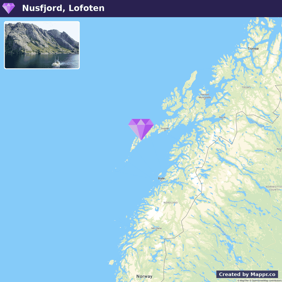 Where Nusfjord sits in Lofoten