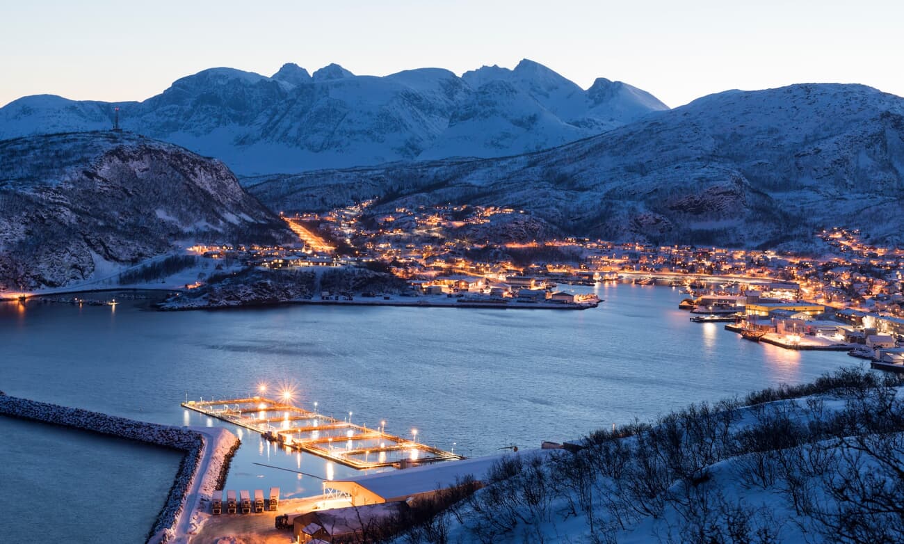 Skjervøy, an island community with a rich fishing heritage and mountainous backdrop