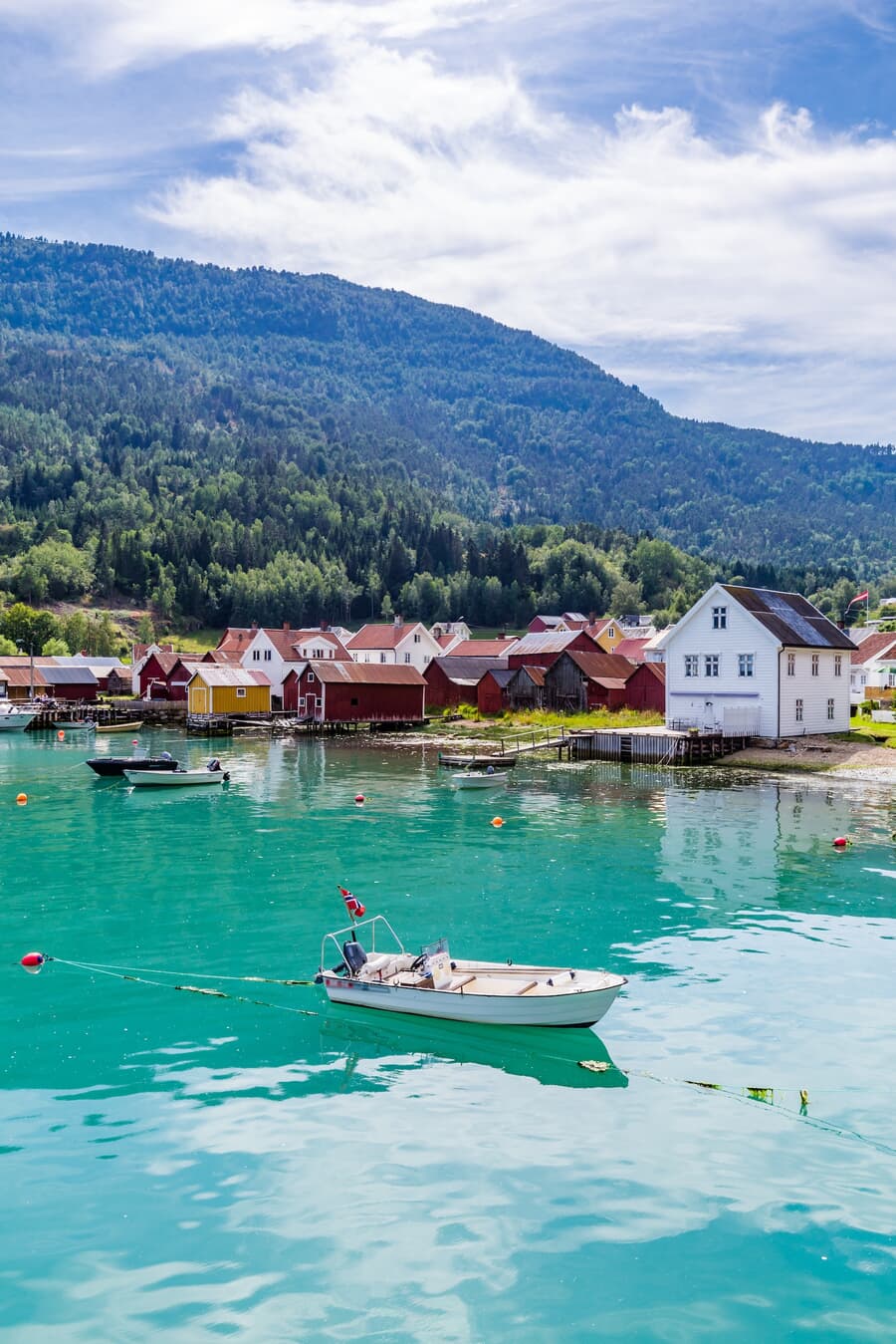 Solvorn, a picturesque village where time stands still by the serene Lustrafjord