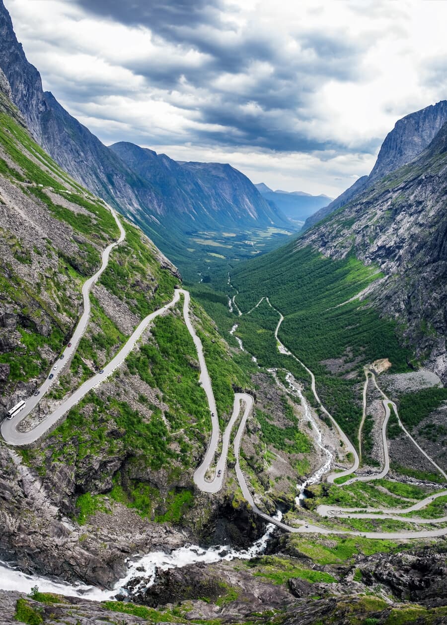 Trollstigen, a famous serpentine mountain road