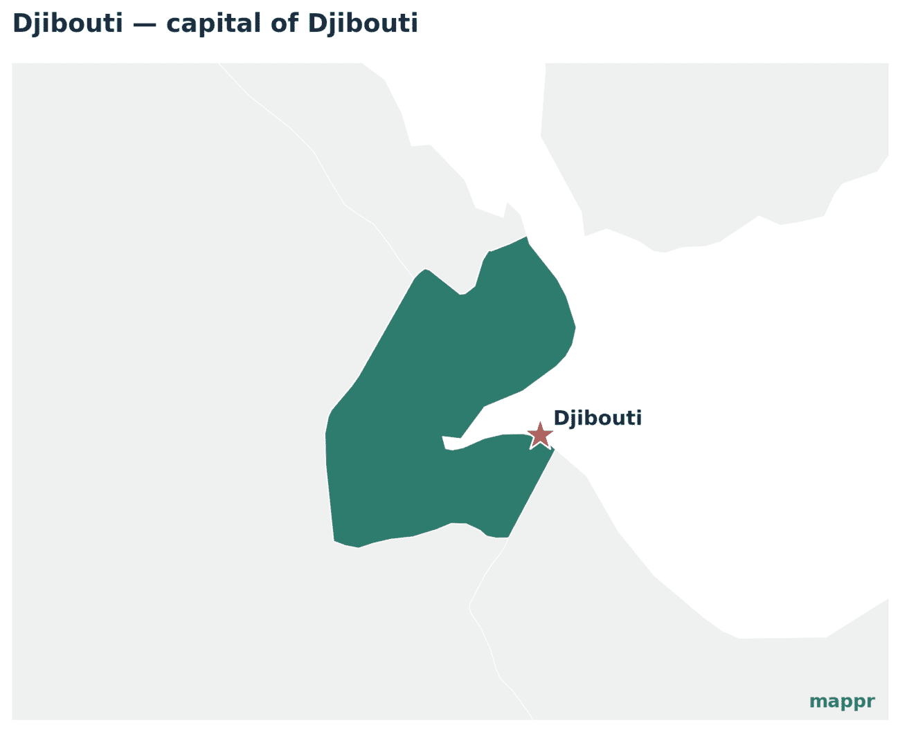 Map showing the location of Djibouti, the capital of Djibouti