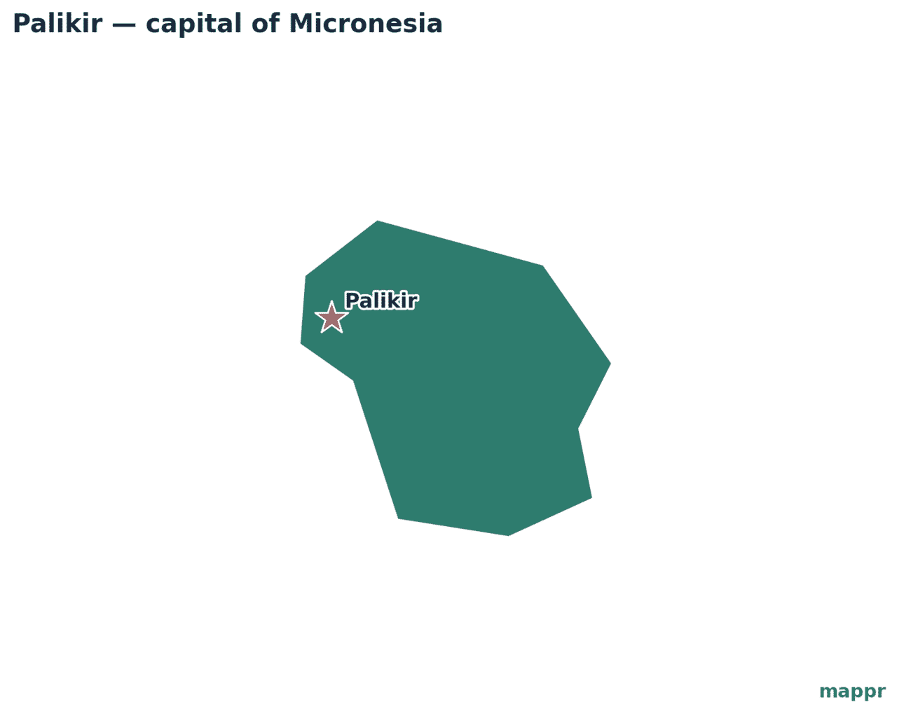 Map showing the location of Palikir, the capital of Micronesia