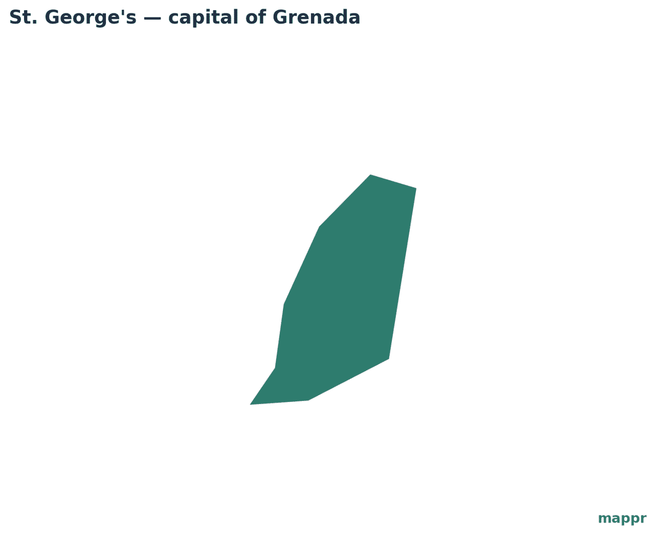 Map showing the location of St. George's, the capital of Grenada