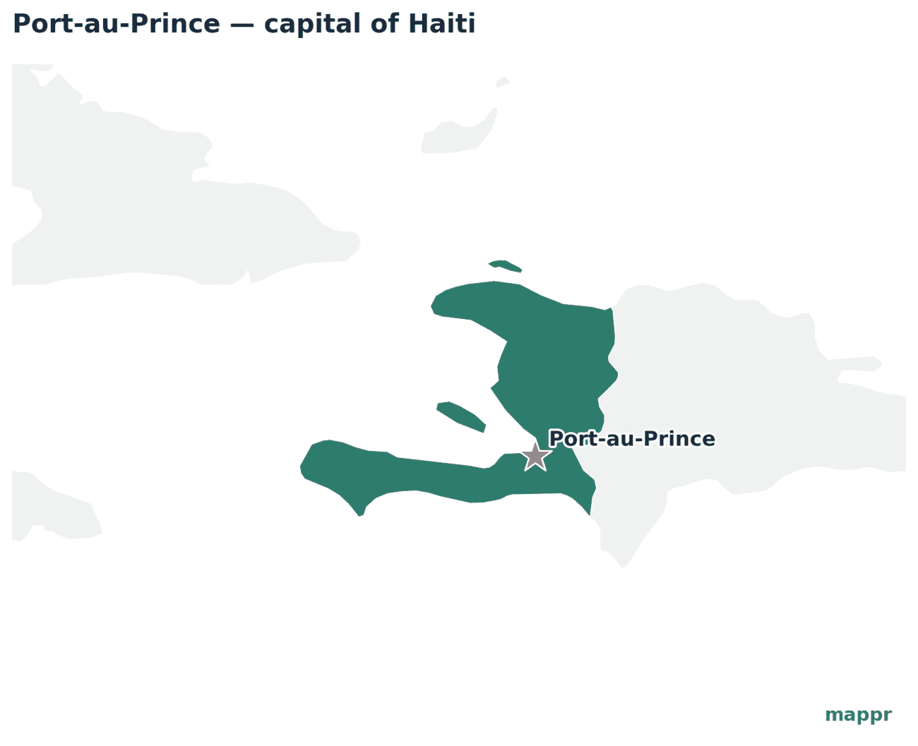 Map showing the location of Port-au-Prince, the capital of Haiti