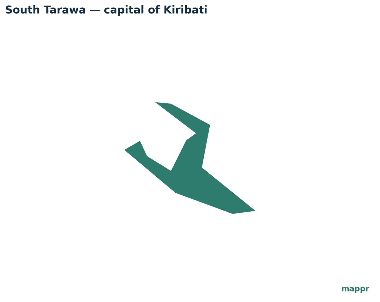Map showing the location of South Tarawa, the capital of Kiribati