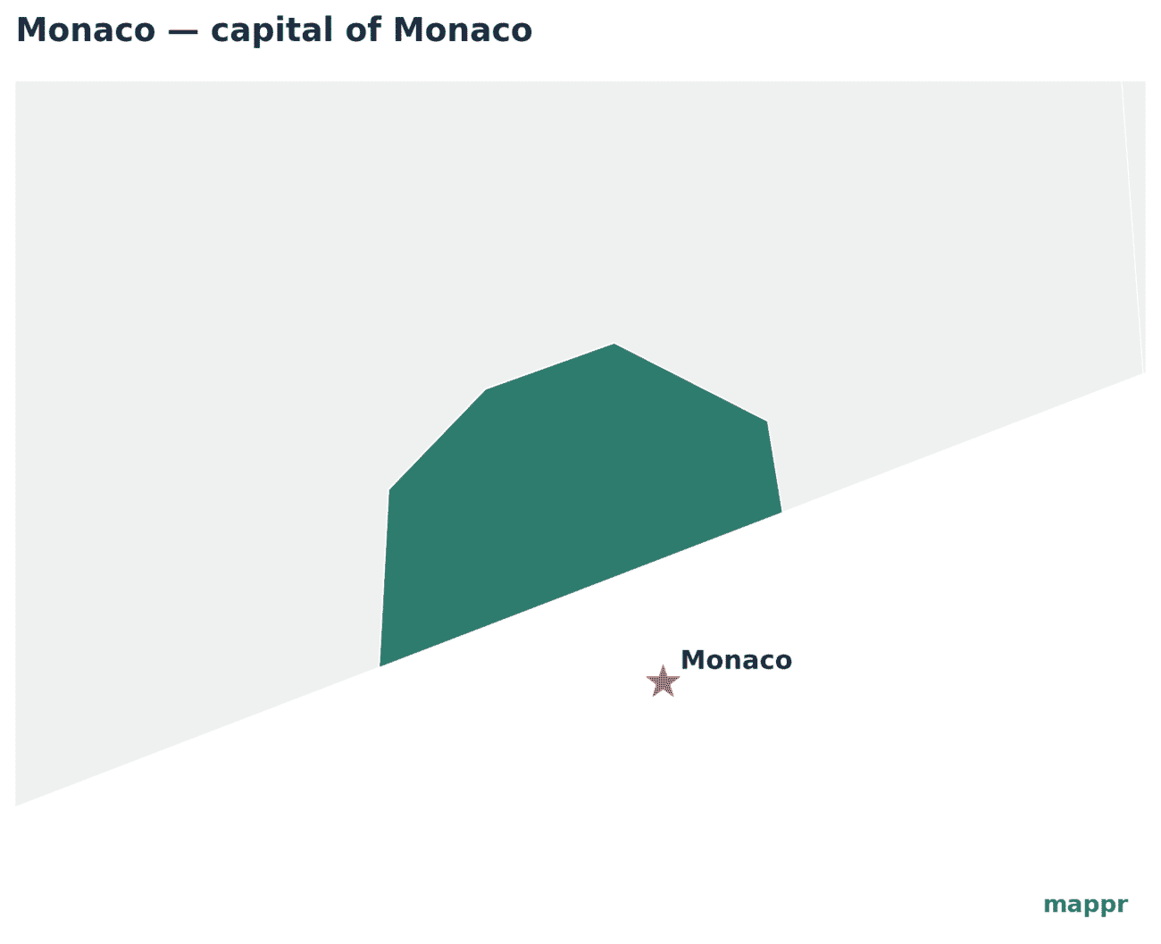 Map showing the location of Monaco, the capital of Monaco