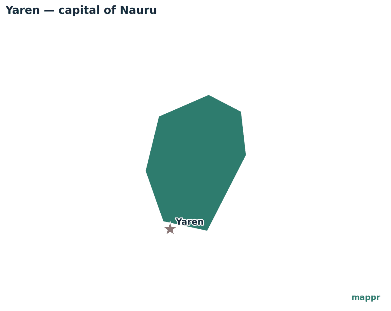 Map showing the location of Yaren, the capital of Nauru
