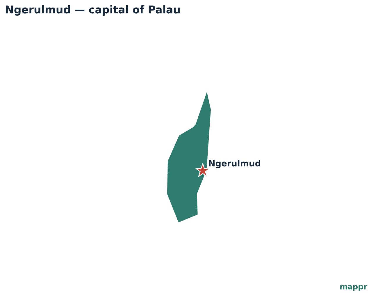 Map showing the location of Ngerulmud, the capital of Palau