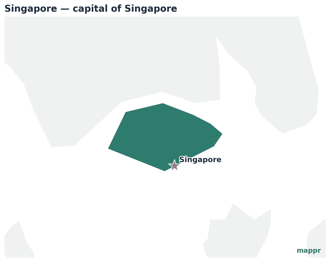 Map showing the location of Singapore, the capital of Singapore