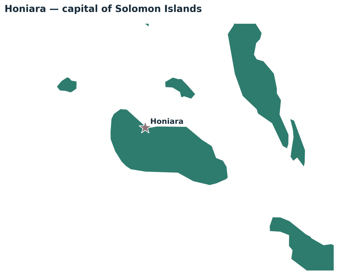 Map showing the location of Honiara, the capital of Solomon Islands