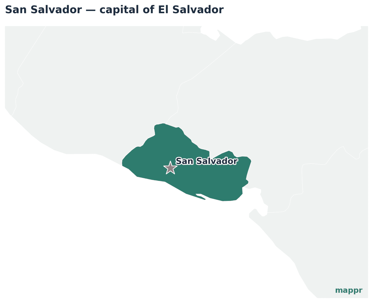 Map showing the location of San Salvador, the capital of El Salvador