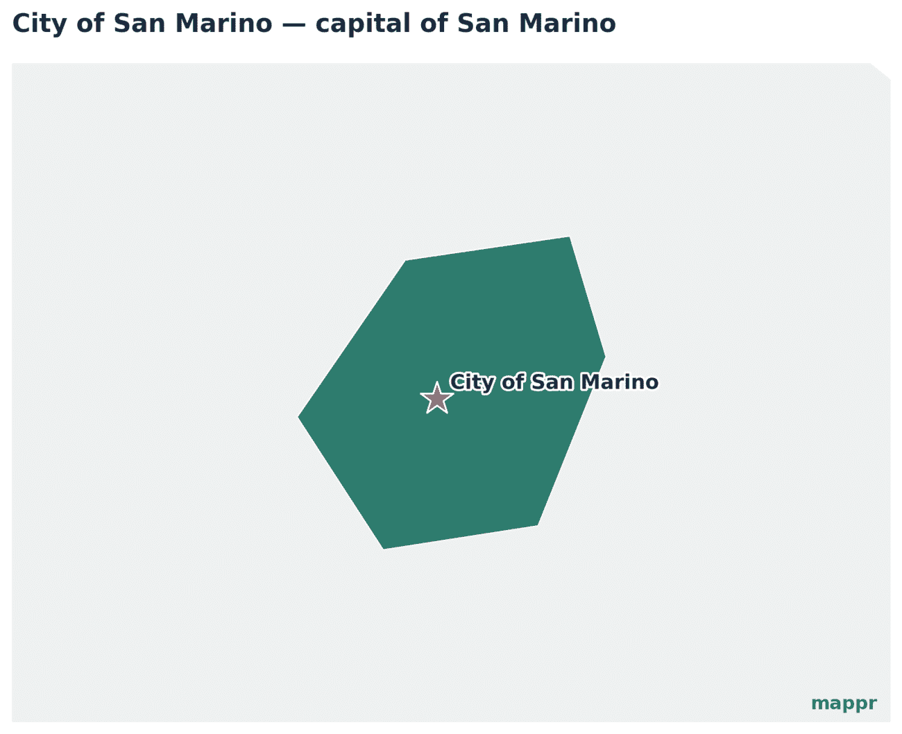 Map showing the location of City of San Marino, the capital of San Marino