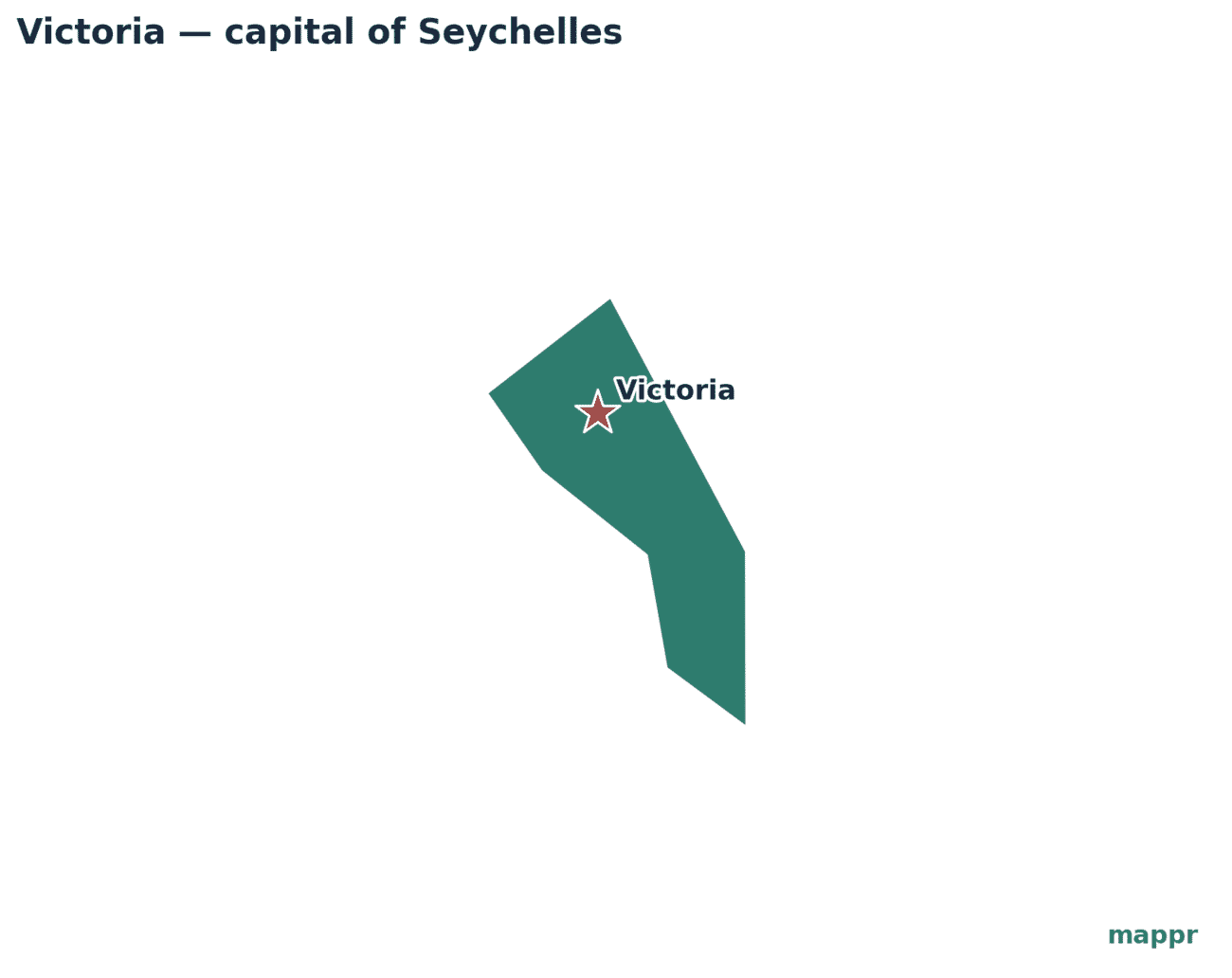 Map showing the location of Victoria, the capital of Seychelles