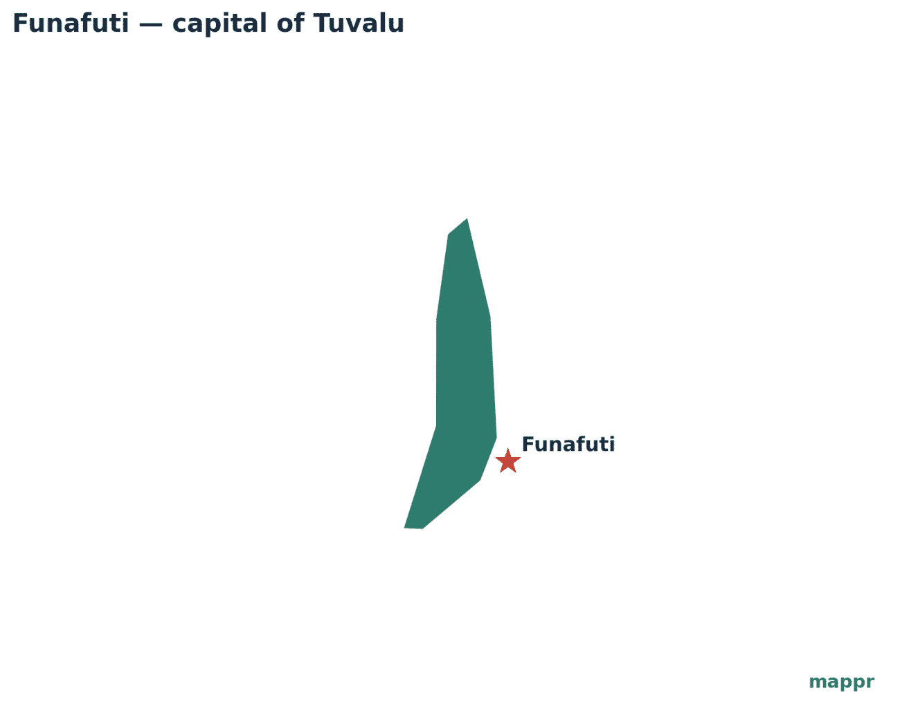 Map showing the location of Funafuti, the capital of Tuvalu