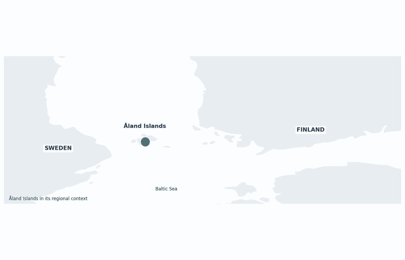 Åland Islands shown in its regional setting