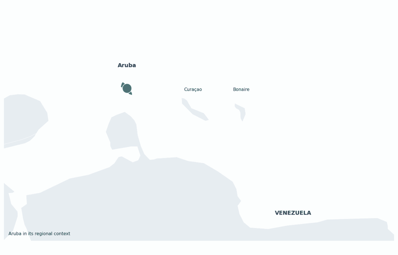 Aruba shown in its regional setting
