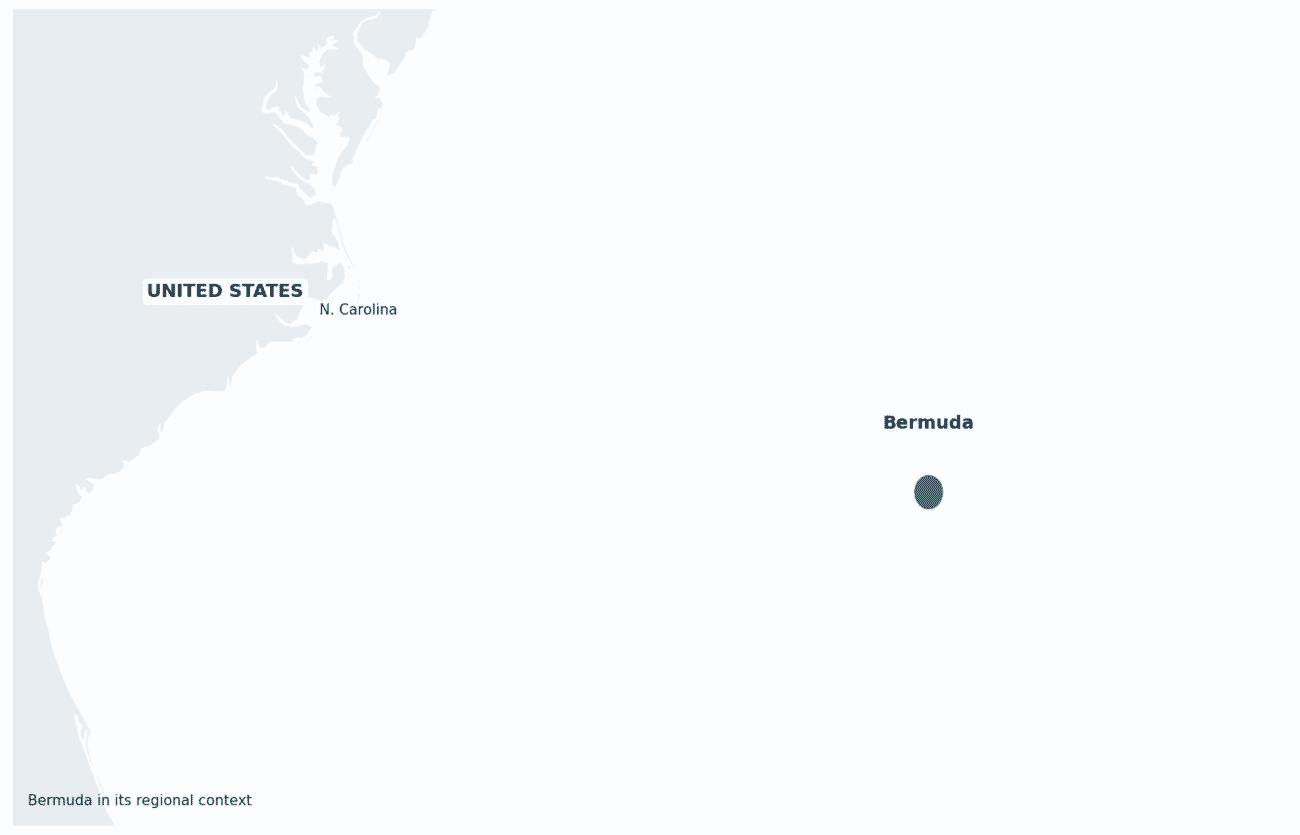 Bermuda shown in its regional setting
