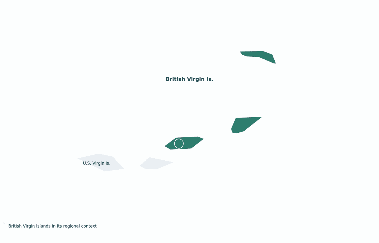 British Virgin Islands shown in its regional setting