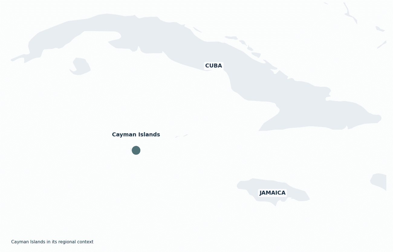 Cayman Islands shown in its regional setting