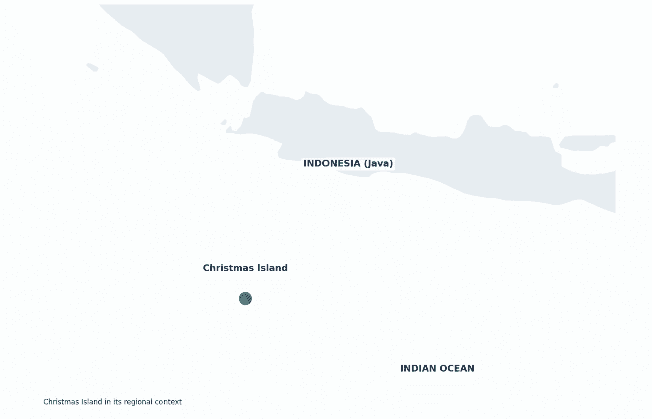 Christmas Island shown in its regional setting