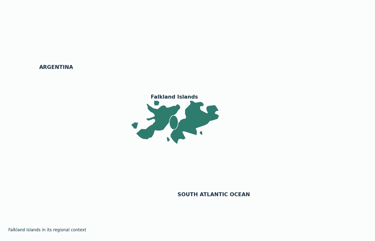 Falkland Islands shown in its regional setting