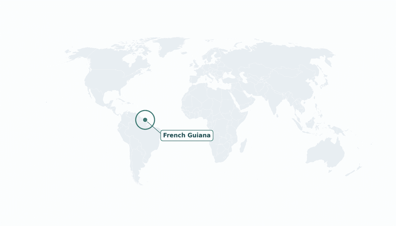 French Guiana location on the world map