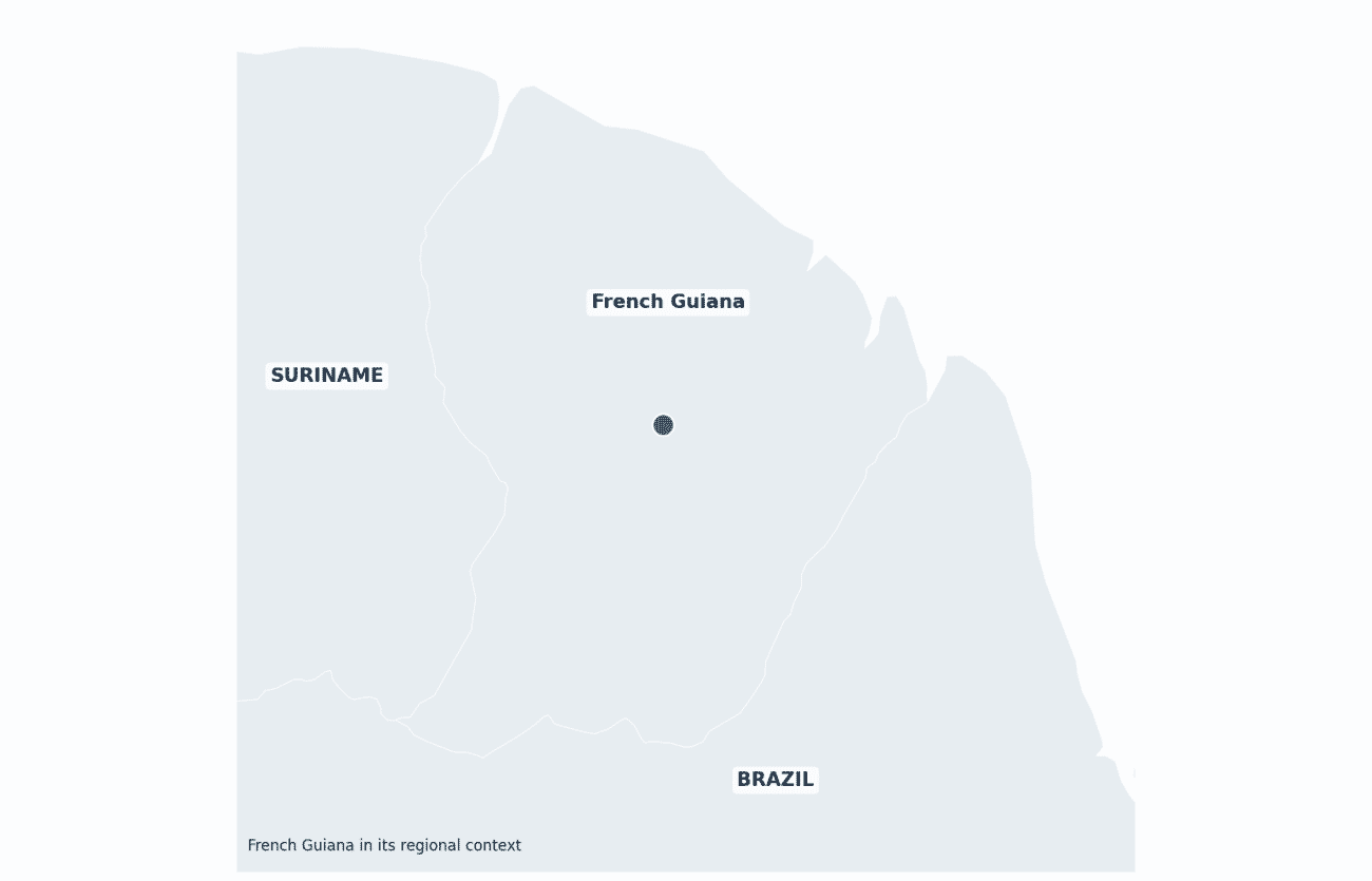 French Guiana shown in its regional setting
