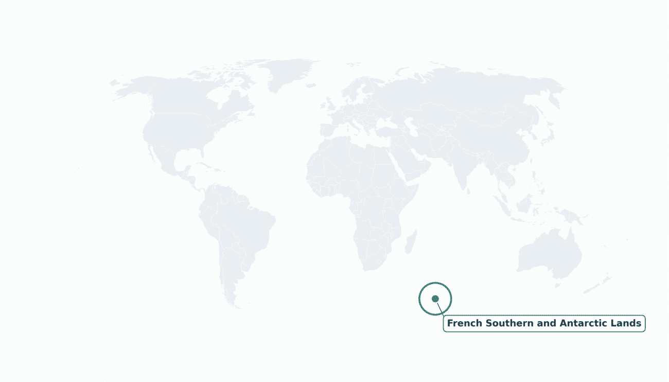 French Southern and Antarctic Lands location on the world map
