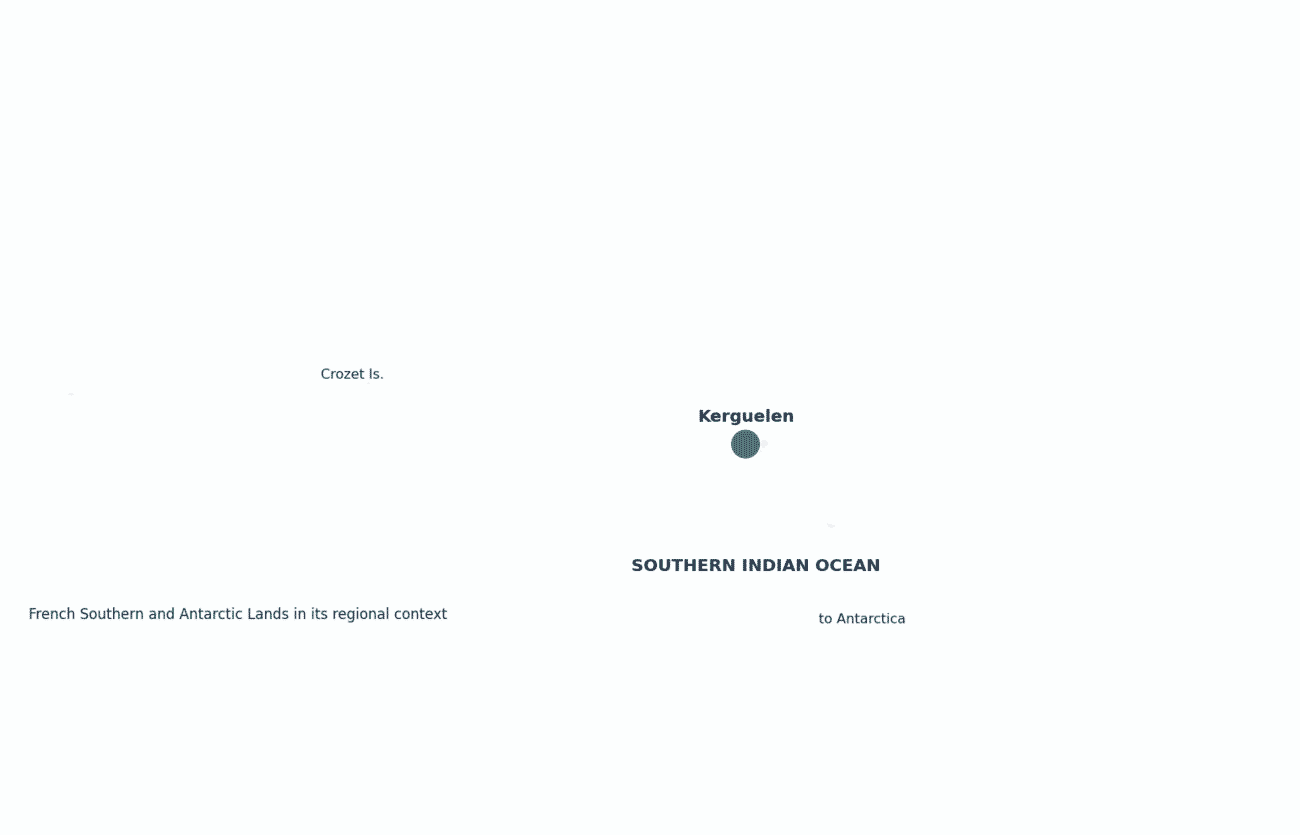 French Southern and Antarctic Lands shown in its regional setting